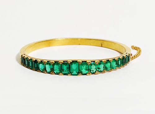 continental gold and emerald set bracelet recently sold