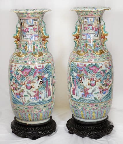 pair of large 19th century cantonese vases recently sold